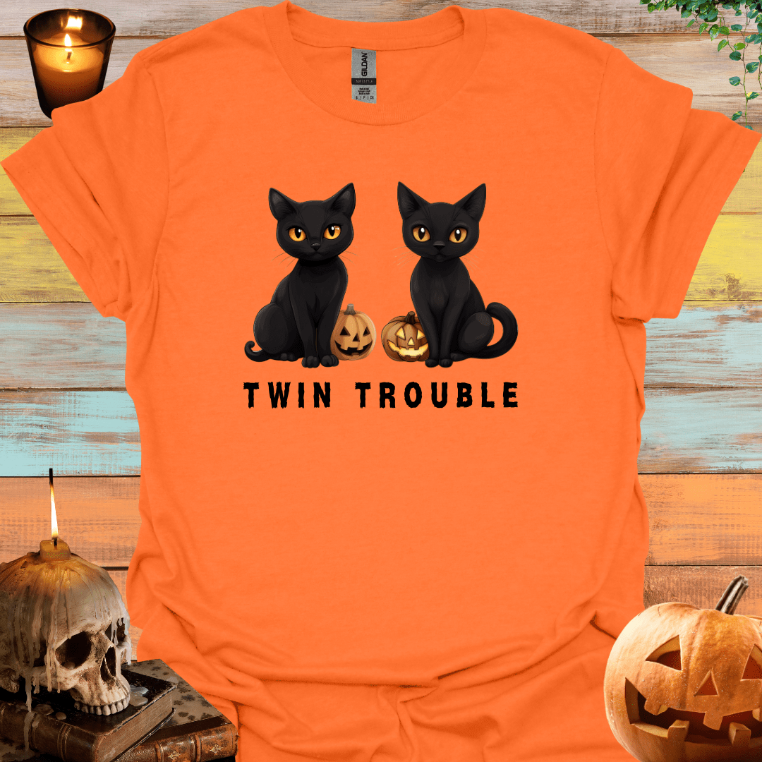 Twin Halloween Cats T-Shirt