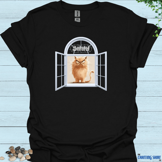 Shhh Cat in Window T-Shirt