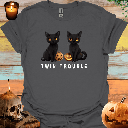 Twin Halloween Cats T-Shirt