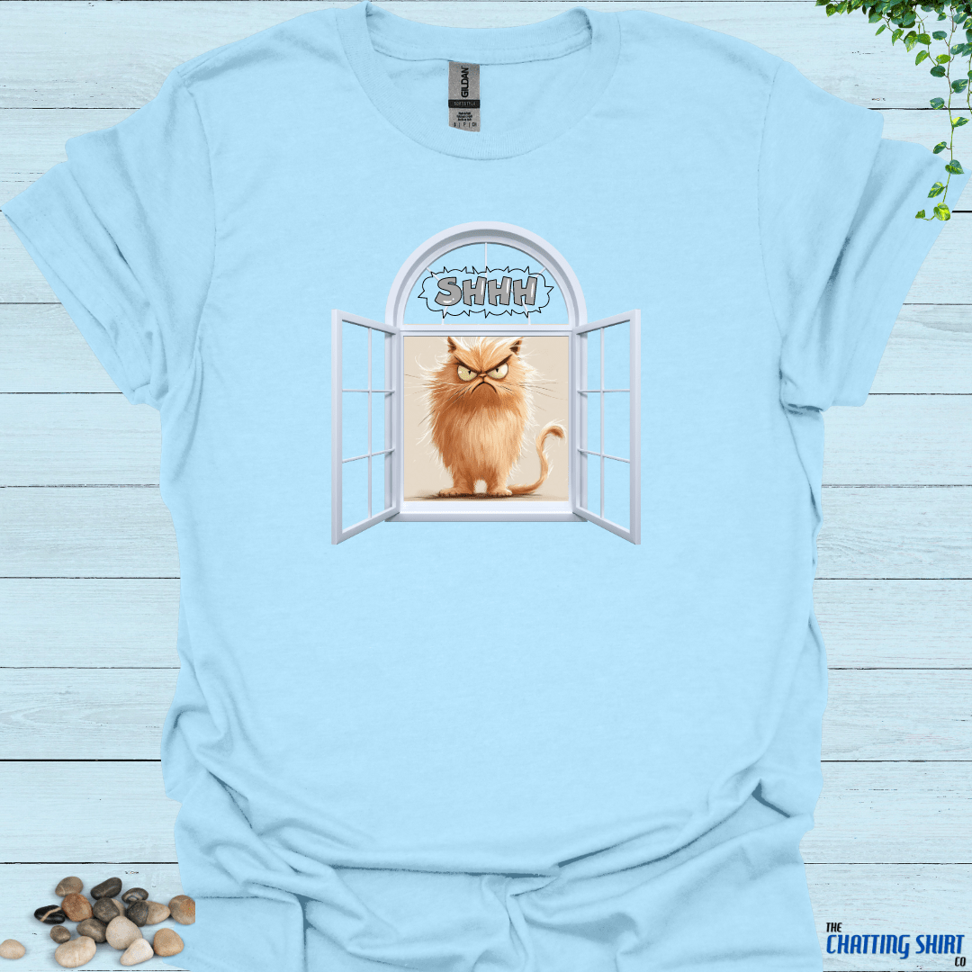 Shhh Cat in Window T-Shirt