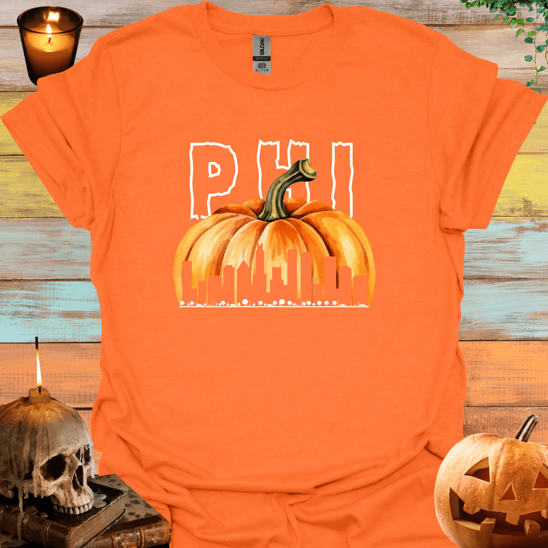 Halloween Philadelphia Skyline T-Shirt