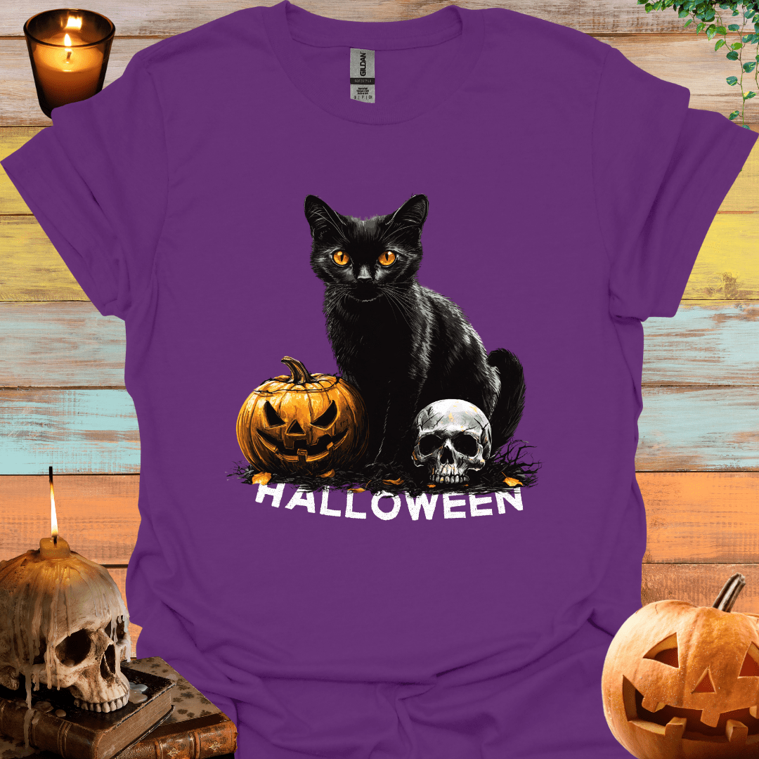 Black Cat Pumpkin T-Shirt