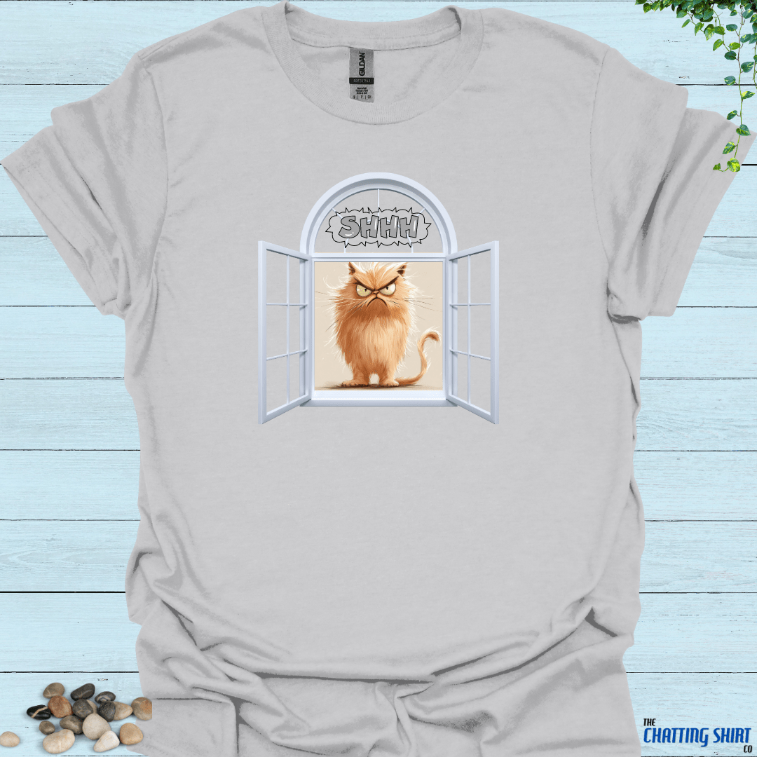 Shhh Cat in Window T-Shirt