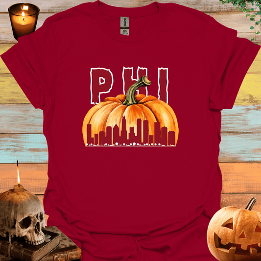 Halloween Philadelphia Skyline T-Shirt