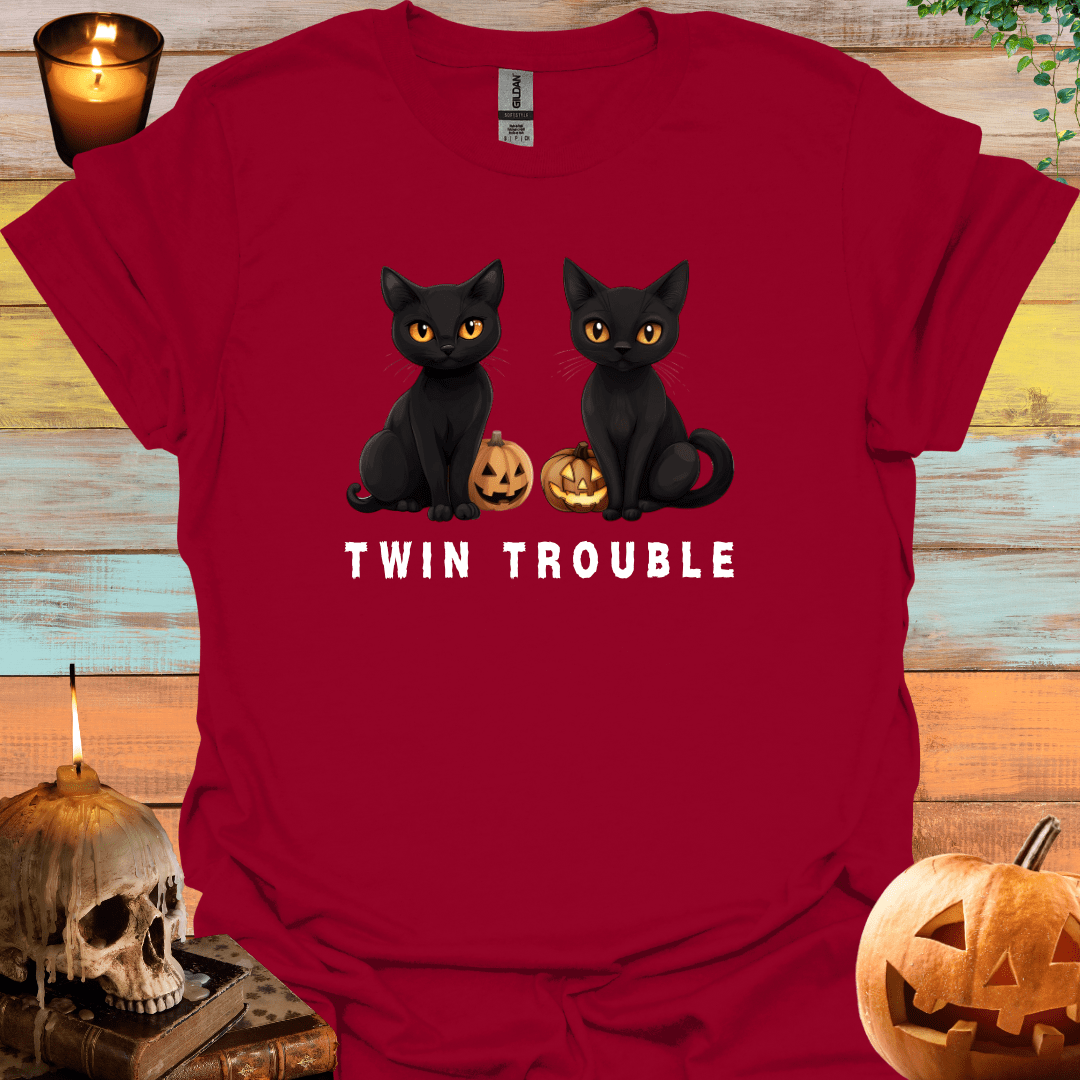 Twin Halloween Cats T-Shirt