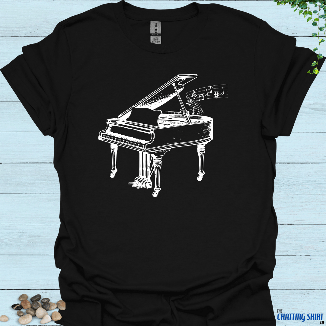 Classic Piano Flowing Notes T-Shirt